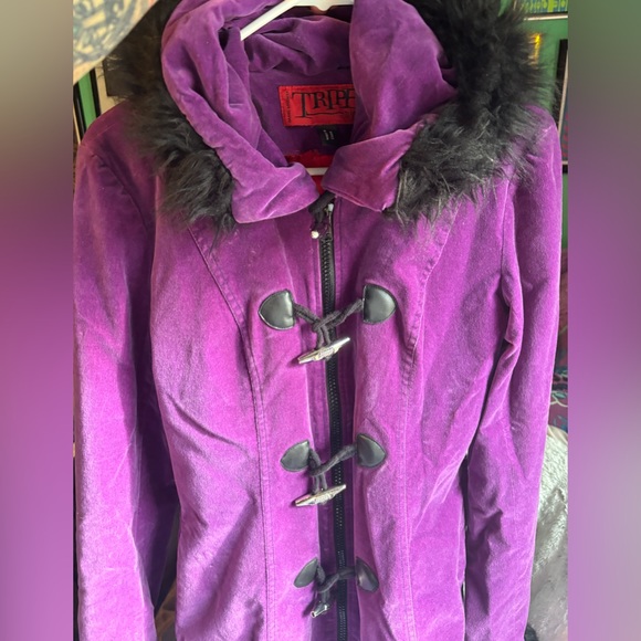 Tripp NYC Purple Velvet Coat - Picture 6 of 11